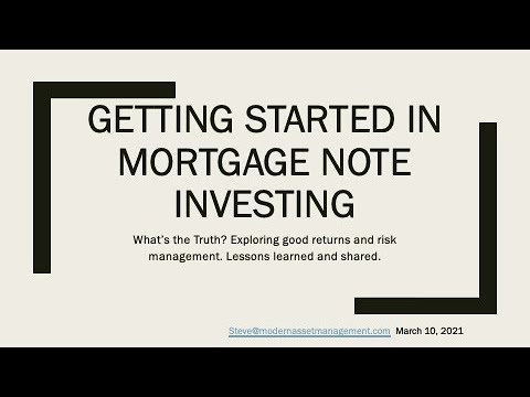 Getting Started Investing in Mortgage Notes